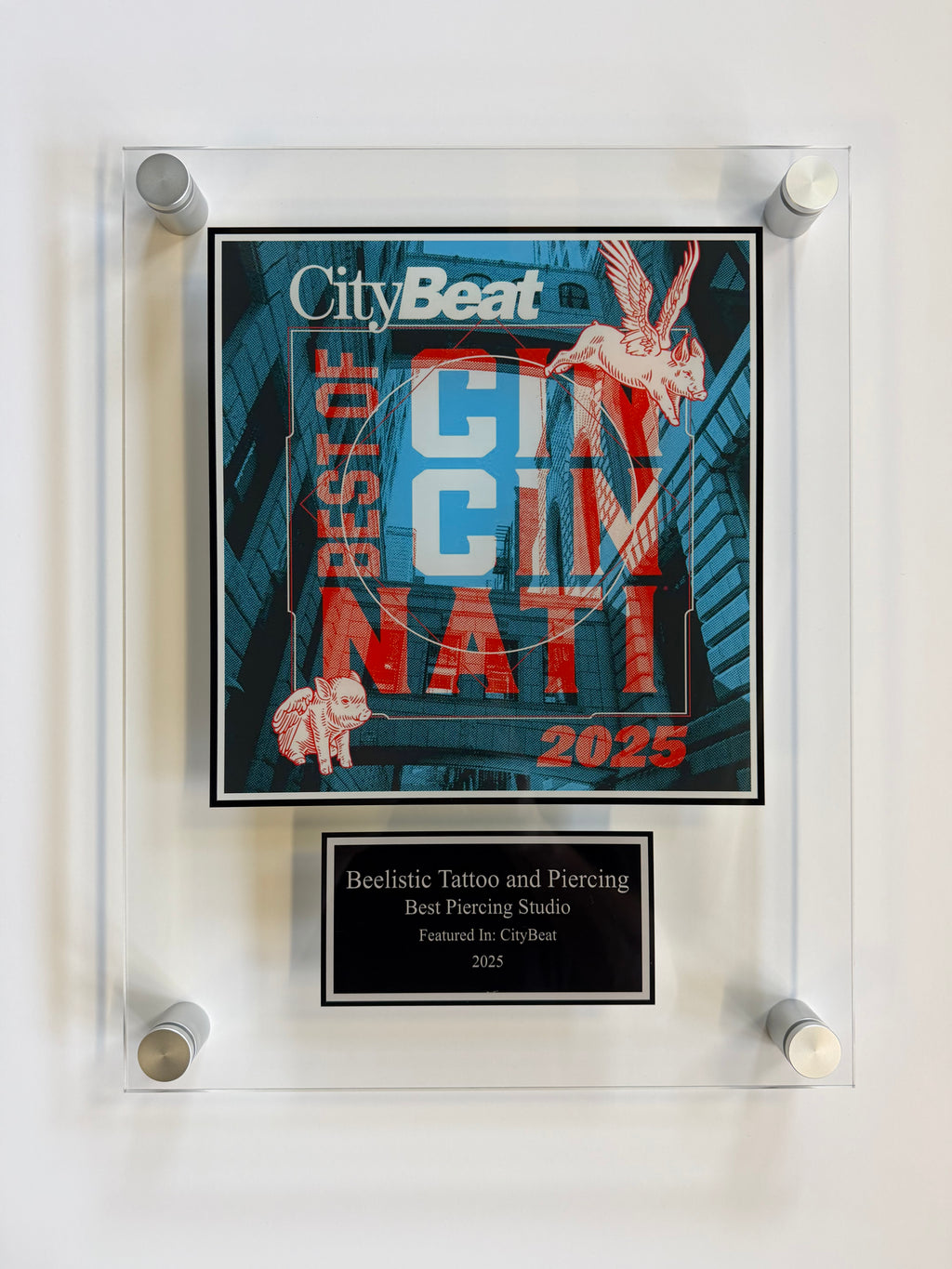 "Best Of" Award Plaque — 14" x 18" Acrylic with Standoffs