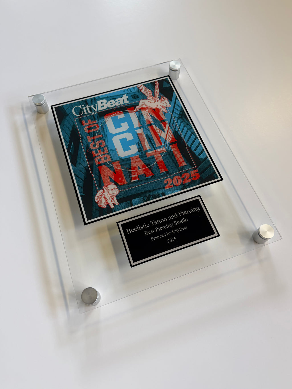 "Best Of" Award Plaque — 14" x 18" Acrylic with Standoffs